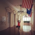 Denise in Tree Pose at the Cabildo, New Orleans
